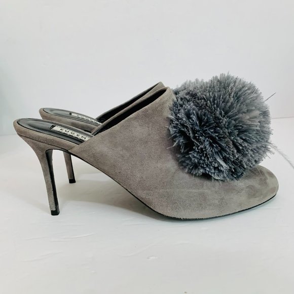EUGENIA KIM POM POM SUEDE UPPER MULES MADE IN ITALY - Picture 3 of 10